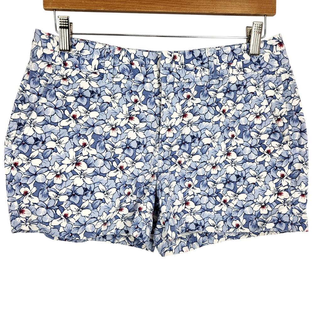 Khakis by Gap City 3 Inch Short Floral Blue White Womens Size 2